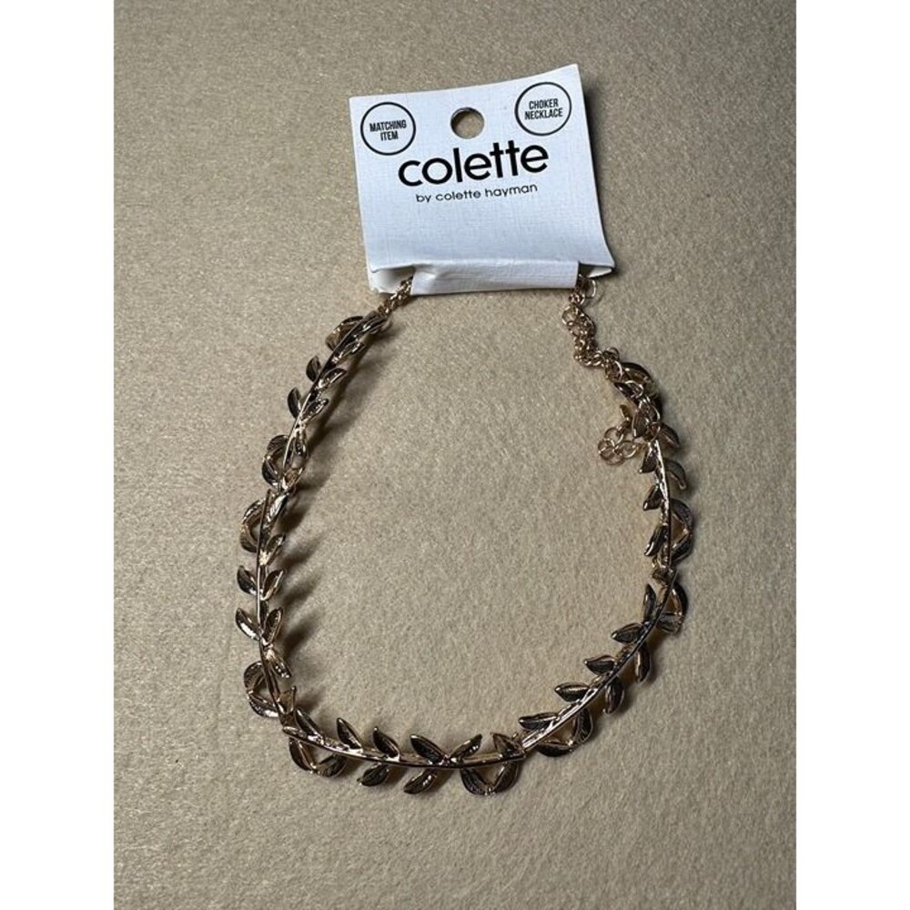 colette hayman gold tone leaf chain bracelet statement jewelry nwt new